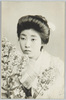 花と和装女性/Woman in Kimono and Flowers image