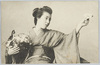 花籠を持つ和装女性/Woman in Kimono Holding a Flower Basket image
