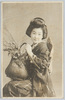 花籠を持つ和装女性/Woman in Kimono Holding a Flower Basket  image