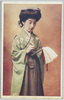 帳面に書く袴の女性/Woman in Hakama Writing on a Notebook image