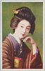 頬杖をつく和装女性/Woman in Kimono Resting Her Head on Her Hands image