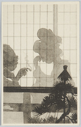 夜の芸者のシルエット / Silhouette of a Geisha at Night image