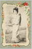 花と和装女性立姿/Flowers and Standing Portrait of a Woman in Kimono  image