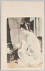 鏡台の前の和装女性/Woman in Kimono in Front of a Mirror image
