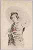和傘を持った和装女性/Woman in Kimono Holding a Japanese Umbrella image
