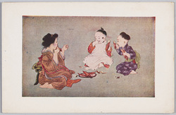 子供のいたずら (1)芋を食べ散らかす / Children's Mischief (1), Leaving Potato Crumbs on the Floor image