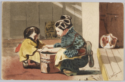 手を洗う母子 / Mother and Child Washing Hands image