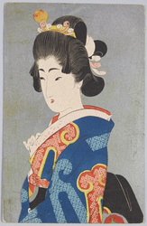[袂を直す和装女性] / [Woman in Kimono Fixing Her Tamoto] image