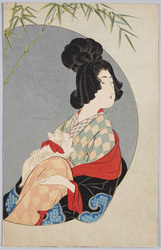 [猫を抱く和装女性] / [Woman in Kimono Holding a Cat] image