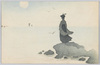 海辺の岩に立つ女学生/Schoolgirl Standing on a Rock by the Sea image