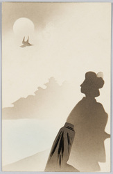 月を見上げる女性 / Woman Looking at the Moon image