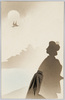 月を見上げる女性/Woman Looking at the Moon image
