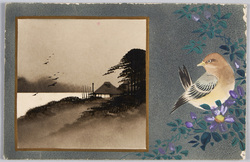 鳥と湖畔の民家 / Bird and House by the Lake image