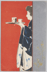 イサンエハガキ 二日酔 太田胃散 / Stomach Medicine Picture Postcard, Hangover, Ōtaisan image