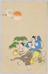 万歳人と鶴 (「仁丹」広告) / Manzai Performers and Cranes (Jintan Advertisement) image
