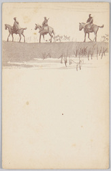 土手を進む騎馬軍人 (軍事郵便) / Horse Soldiers Advancing on a Bank (Military Post) image