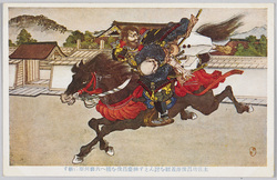土佐坊昌俊源義経を討んとす弁慶昌俊を捕へ六條河原に斬す / Tosanobō Shōshun Attempts to Attack Minamoto no Yoshitsune; Benkei Captures Shōshun and Executes Him at Rokujōgawara image