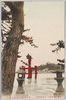 安芸宮島松原ヨリ大鳥居遠望/Miyajima, Aki: Distant View of the Otorii Gate from Matsubara (Sandy Beach Lined with Pine Trees) image