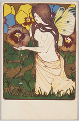 花の蜜を採る蝶の精 / Butterfly Fairy Collecting Nectar of Flower image