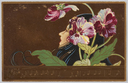 花と女性と楽譜 / Flowers, Woman, and Musical Score image