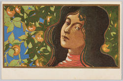 女性と黄色い実のなる木 / Woman and Tree Bearing Yellow Fruit image