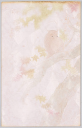 紅葉と梟 (和紙型押) / Maple Leaves and Owl (Embossed Japanese Paper) image