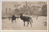 「雪中の鹿　ボヌール嬢筆」/Deer and Doe in a Snowy Landscape by Miss Bonheur image