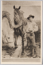 「馬に水かふ ダニヤンブーヴレ氏 (仏)」 / Horses at the Watering Trough by Mr. Dagnan-Bouveret (France) image