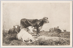 「牧牛　バンマルケ筆」 / Cattle at Pasture by Van Marcke image