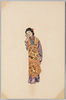中国 貼り絵 女子立像/Chinese Collage: Standing Woman image