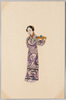 中国貼り絵 給仕する女/Chinese Collage: Woman Serving Tea image