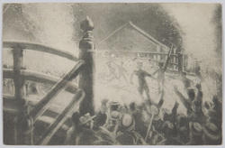 京橋分署焼打と格闘 / Setting Fire to the Kyōbashi Substation and Fighting image