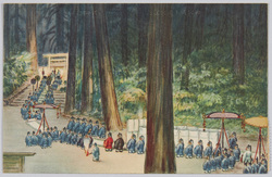 伊勢神宮式年遷宮記念絵葉書 遷御之図 / Picture Postcard Commemorating the Ise Jingū Shrine Shikinen Sengū (Periodical Renew), an Illustration of the Sengyo Rite (Transfer of the Deity) image
