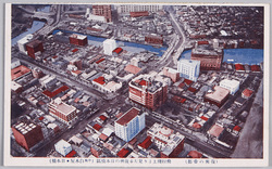 (復興の帝都)飛行機上より見たる 復興の日本橋区(中央白木屋・日本橋) / (Imperial Capital Reconstruction) Nihombashiku after Reconstruction, Viewed from an Airplane (Center: Shirokiya Department Store, Nihombashi) image