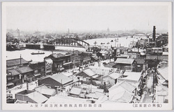 (復興の新東京)浅草駒形橋及厩橋本所方面ヲ望ム / (New Tokyo after Reconstruction) View of the Asakusa Komagatabashi Bridge, Umayabashi Bridge, and Honjo District image