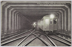 浅草駅付近軌道進行の状景(東京地下鉄道) / A Train Running on a Track near Asakusa Station (Tokyo Subway) image