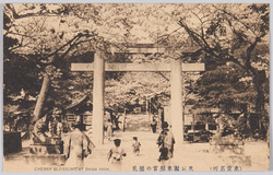 (東京名所) 芝公園東照宮の櫻花 CHERRY BLOSSOMS AT SHIBA PARK. / (Famous Views of Tokyo) Cherry Blossoms at the Toshogu Shrine in Shiba Park image