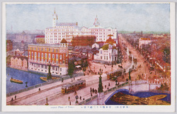 日本橋ヨリ三越ヲ望ム / View of the Mitsukoshi Department Store from Nihombashi image