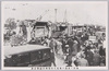東京駅頭奉祝塔前花電車の通過と群集/Decorated Streetcars Passing in Front of the Celebration Tower at the Tokyo Station and Crowds image