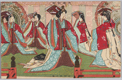 結城素明画 大礼記念(五節舞之図) / Commemoration of the Enthronement Ceremony (Picture of the Gosechi no Mai Court Dance, Painted by Yūki Somei) image