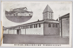 平和記念東京博覧会(第一会場)水産館及食糧館上図染織別館 / Peace Commemoration Tokyo Exposition (Site No. 1): Fishery Pavilion and Food Pavilion, (Above) Textiles Pavilion Annex image
