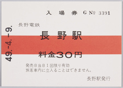 入場券 長野電鉄長野駅 / Admission Ticket, Nagano Electric Railway Nagano Station image