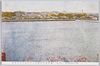 東京上野公園全景(其五)　観月橋及不忍池より本郷方面の遠望/Panoramic View of Shinobazu Pond, Ueno Park (Part 5), Distant View Toward Hongō From Shinobazu Pond and Kangetsukyō Bridge image