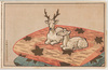 座ぶとんに対の白鹿/Zabuton Cushion and a Pair or White Deer image