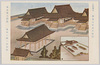 御即位大礼図　宮中三殿ト春興殿/Painting of the Enthronement Ceremony of the Japanese Emperor, Three Palace Sanctuaries and Shunkōden in the precincts of the Imperial Palace image
