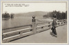(天の橋立)一幅無声の画を想はせる大天橋よりの景観/(Amanohashidate Sadbar), A Woman Looking at Amanohashidate from the Daitenkyo Bridge image