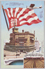 東京朝日新聞社　プス・モス軽飛行機　社旗　社屋　大講堂/Tokyo Asahi Shimbun Company Picture Postcards, de Havilland Puss Moth Plane, Rotary Press, Company Flag, Building, Auditorium image