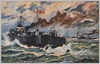 敵の進路に機械水雷を撒く敷設艦/Japanese Minelayer Deploying Mechanical Mines along an Enemy Route image