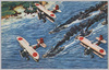 飛行中の艦上戦闘機より連合艦隊の行進を望む/View of the Combined Fleet from Carrier-Based Fighter Planes  image