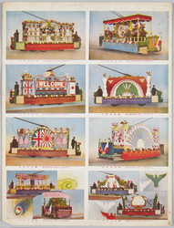 裁断前絵ハガキ 大英国皇太子殿下御来朝記念 歓迎花電車 / Uncut Picture Postcard of Decorated Trains to Welcome the Crown Prince of England image